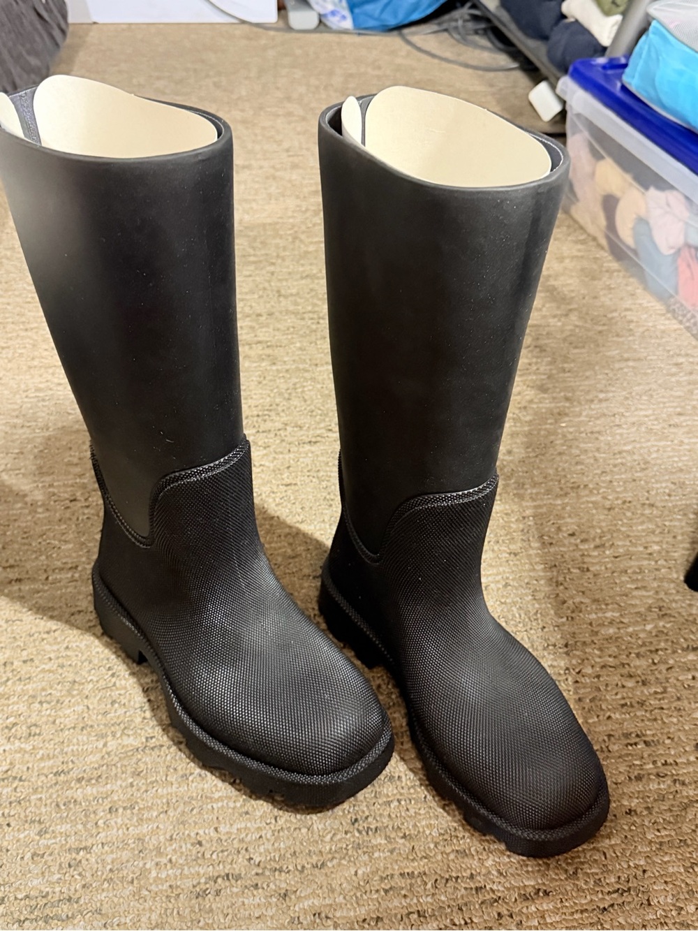 Burberry Black Tall Women's Rain Boots